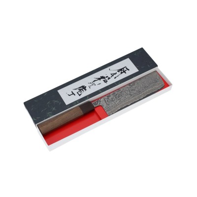 Shiro Kamo Powder Steel Damast Nakiri 165mm Oktagongriff Wenge Verpackung
